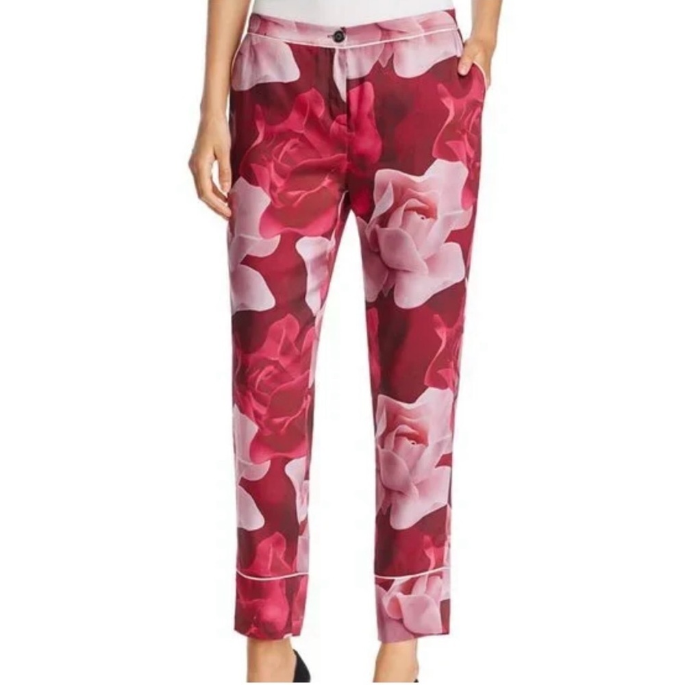 Ted Baker London Mianat Porcelain Rose Pyjama-Style Trousers, EUC, Waist 28 In.